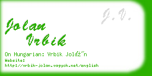 jolan vrbik business card